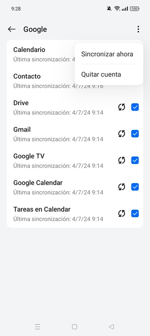 Seleccione Sincronizar ahora
