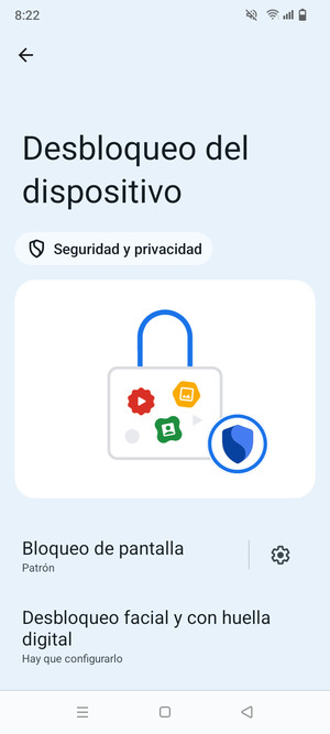 El teléfono ha sido asegurado con un bloqueo de pantalla