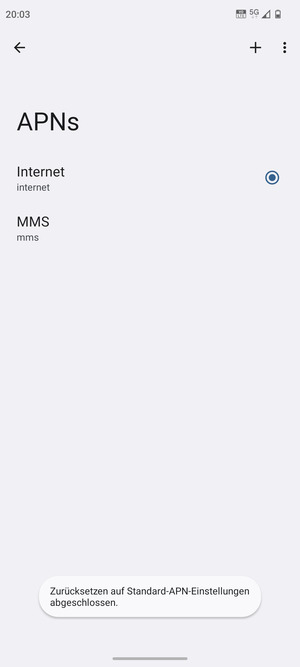 Wählen Sie Neuer APN
