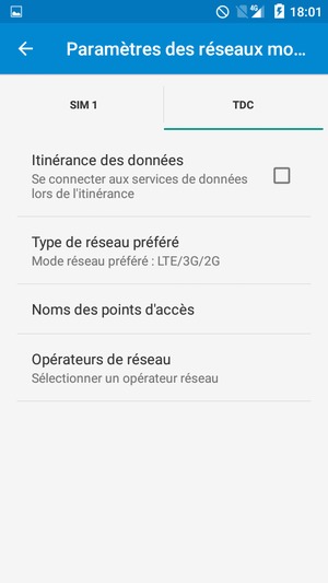 Pour changer de réseau en cas de problèmes de réseau, sélectionnez Opérateurs de réseau