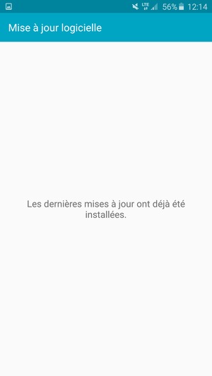 Si votre téléphone est à jour, vous verrez l'écran suivant