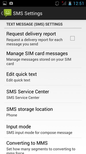 Select SMS Service Center
