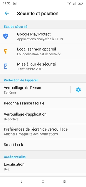 Votre téléphone est maintenant sécurisé par un écran de verrouillage