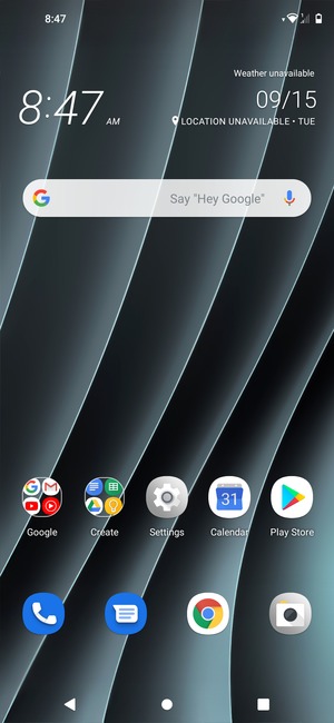 To copy your contacts from the SIM card, return to the Home screen and slide up the bottom menu