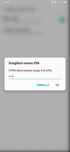 Inserisci Nuovo PIN della SIM e seleziona OK