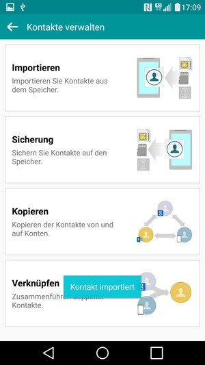 Ihre Kontakte werden in Ihrem Google Konto gespeichert und auf Ihrem Handy gespeichert, wenn Google das nächste Mal synchronisiert wird.