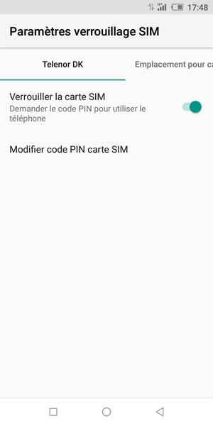 Sélectionnez Public puis Modifier code PIN carte SIM