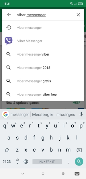 Voer de app-naam in en selecteer Zoeken
