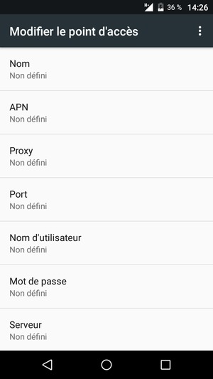 Saisissez les informations Internet