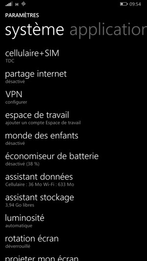 Faites défiler et sélectionnez économiseur de batterie
