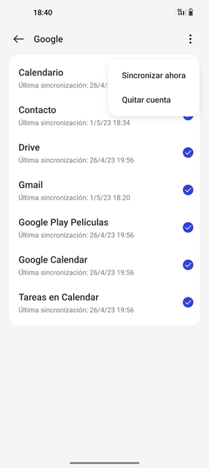 Seleccione Sincronizar ahora