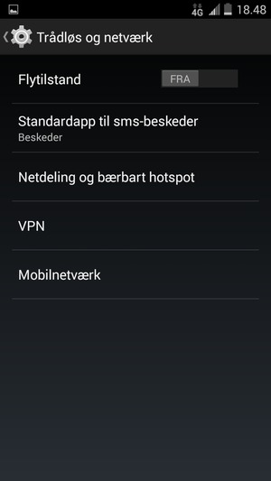 Vælg Mobilnetværk