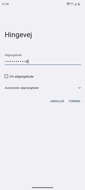 Indtast Wi-Fi adgangskoden og vælg FORBIND