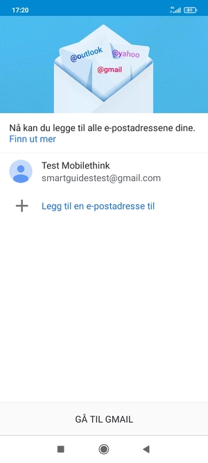 Velg GÅ TIL GMAIL