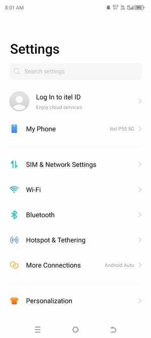 Select SIM & Network Settings