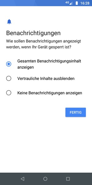 Wählen Sie die gewünschte Option und wählen Sie FERTIG