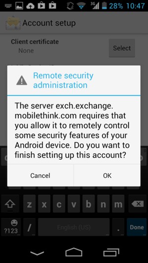Select OK