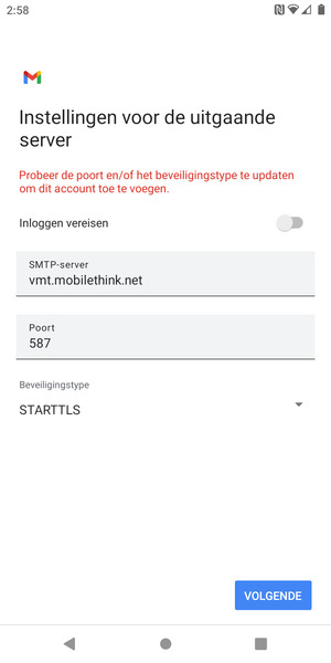 Selecteer Beveiligingstype