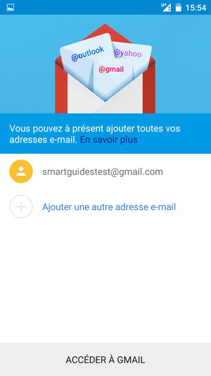 Sélectionnez ACCÉDER À GMAIL