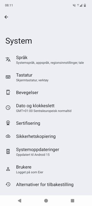 Velg Systemoppdatering