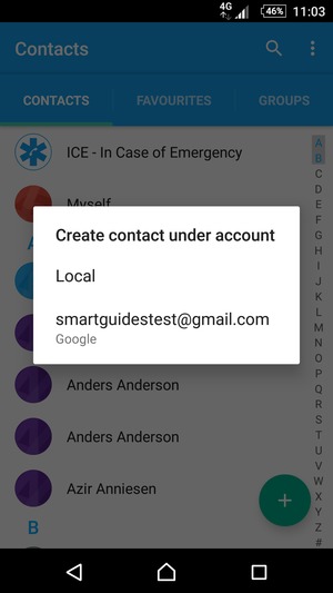Select your Google account