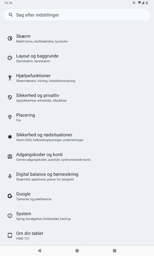 Scroll til og vælg System