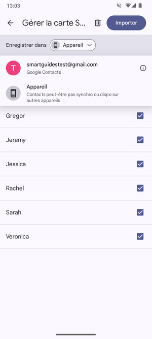 Sélectionnez votre compte Google