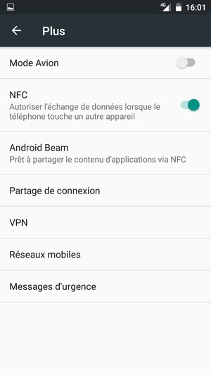 Sélectionnez Partage de connexion