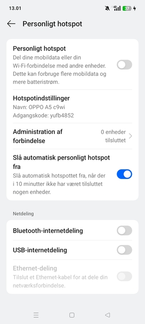 Vælg Hotspotindstillinger