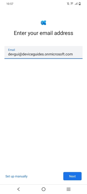 Enter your Email address and  select Set up manually
