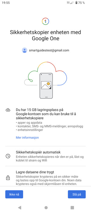 Velg Slå på