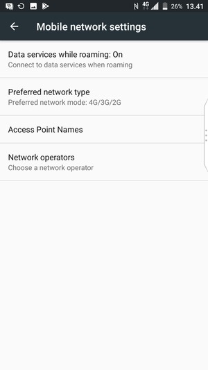 Select Data services while roaming