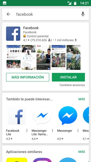 Seleccione la aplicación