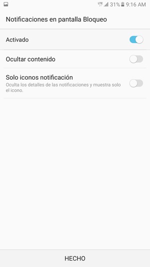 Seleccione la opción deseada y seleccione HECHO