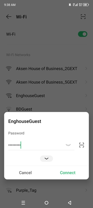 Enter the Wi-Fi password and select Connect