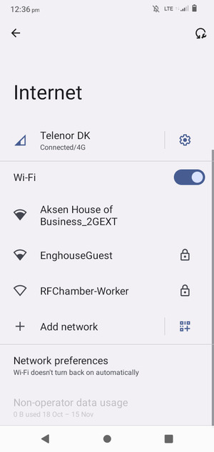 You are now connected to the Wi-Fi network