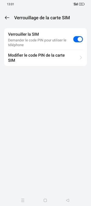 Sélectionnez Modifier le code PIN de carte SIM