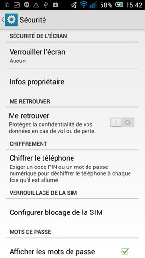 Sélectionnez Verrouiller l'écran