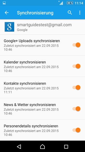 Stellen Sie sicher, dass Kontakte synchronisieren ausgewählt ist