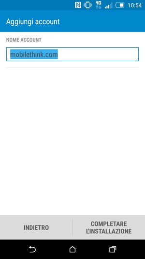 Scegli un nome per il tuo account e seleziona COMPLETARE L'INSTALLAZIONE