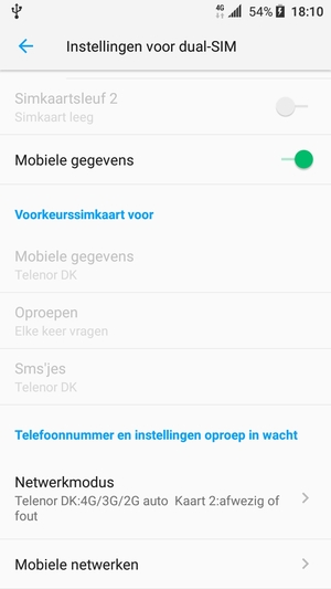 Selecteer Netwerkmodus