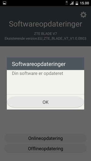 Hvis din telefon er opdateret, vælg OK