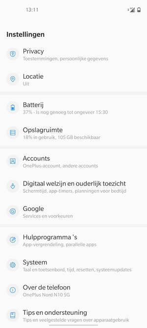 Scroll naar en selecteer Systeem