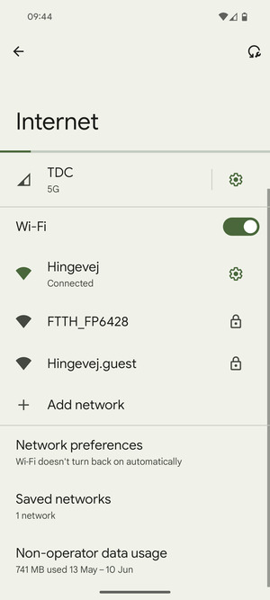 You are now connected to the Wi-Fi network