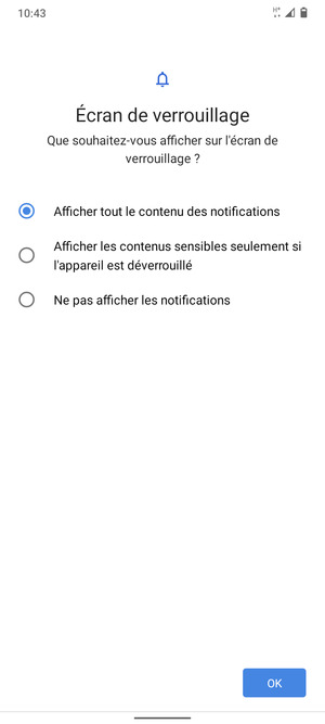 Sélectionnez votre option préférée et sélectionnez OK