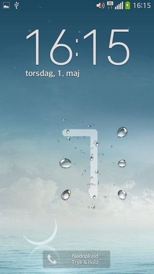 Din telefon er nu sikret med en skærmlås.