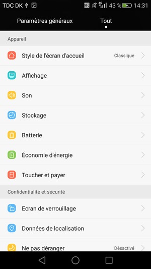Faites défiler et sélectionnez Économie d'énergie