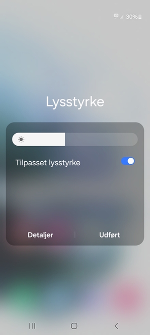 Aktiver Tilpasset lysstyrke og vælg Udført