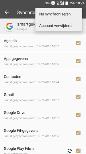 Selecteer Nu synchroniseren