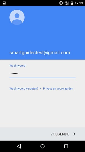 Voer uw wachtwoord in en selecteer VOLGENDE